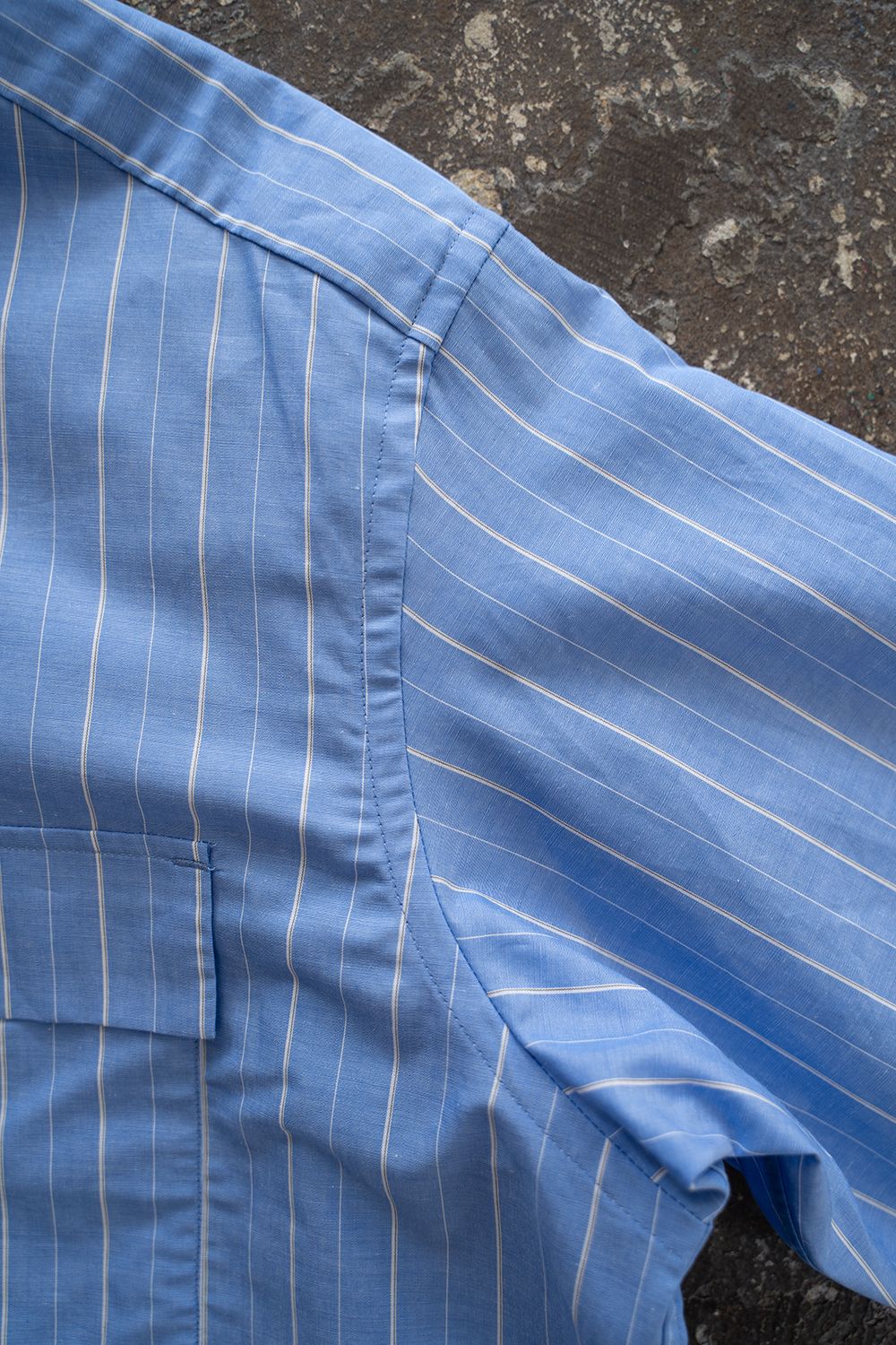 【26SS】コットン×ラミーオーバーサイズシャツ(BLUE STRIPE)