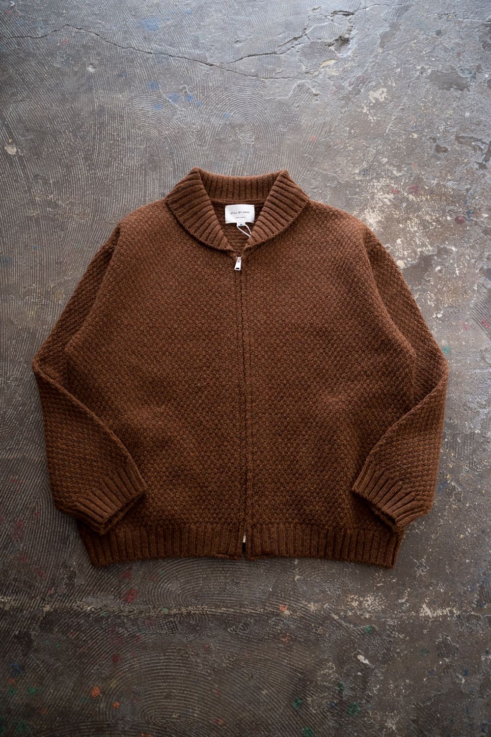 【25AW】英国羊毛5Gニットジップブルゾン(MARRON)