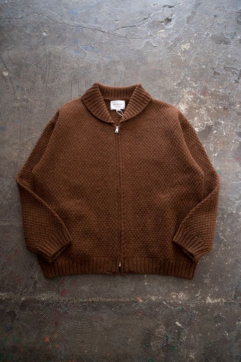 【25AW】英国羊毛5Gニットジップブルゾン(MARRON)