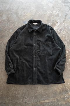 【23AW】綿×レーヨンコーデュロイシャツジャケット(BLACK)