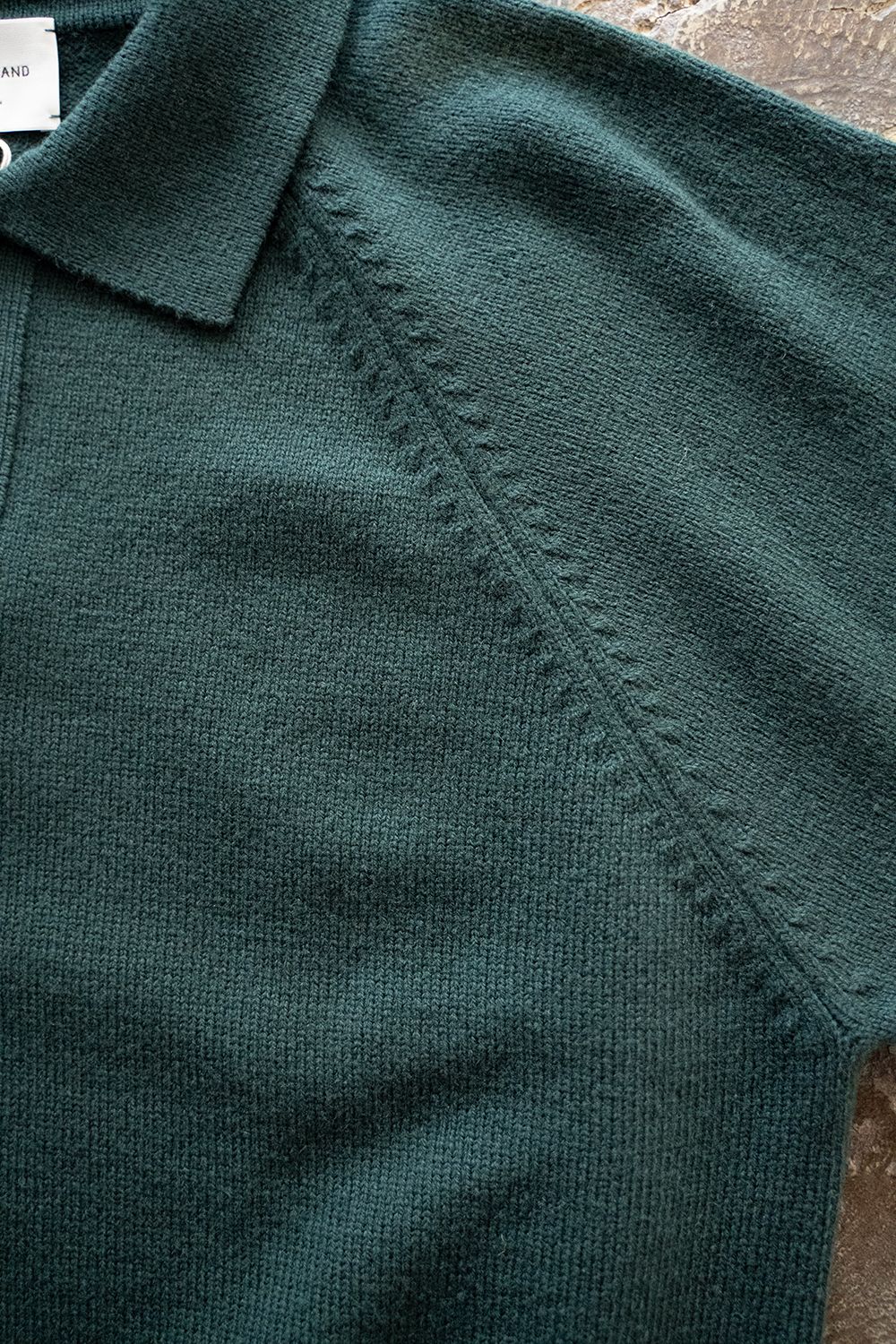 【ラスト1点】【23AW】7Gスキッパーポロニット(GREEN)
