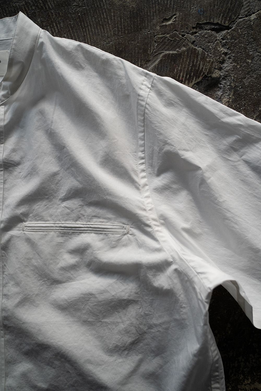 【ラスト1点】【25SS】リネン混バンドカラーシャツ(WHITE)