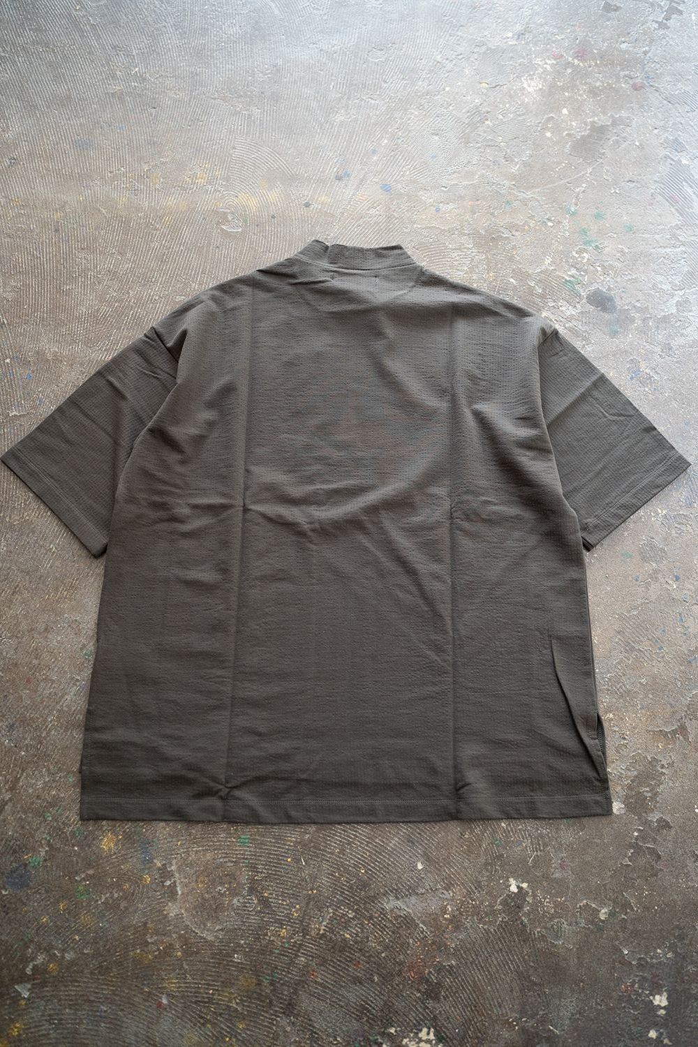 【ラスト1点】Shadow Stripe Mock Neck/シャドウストライプモックネックカットソー(CHARCOAL)