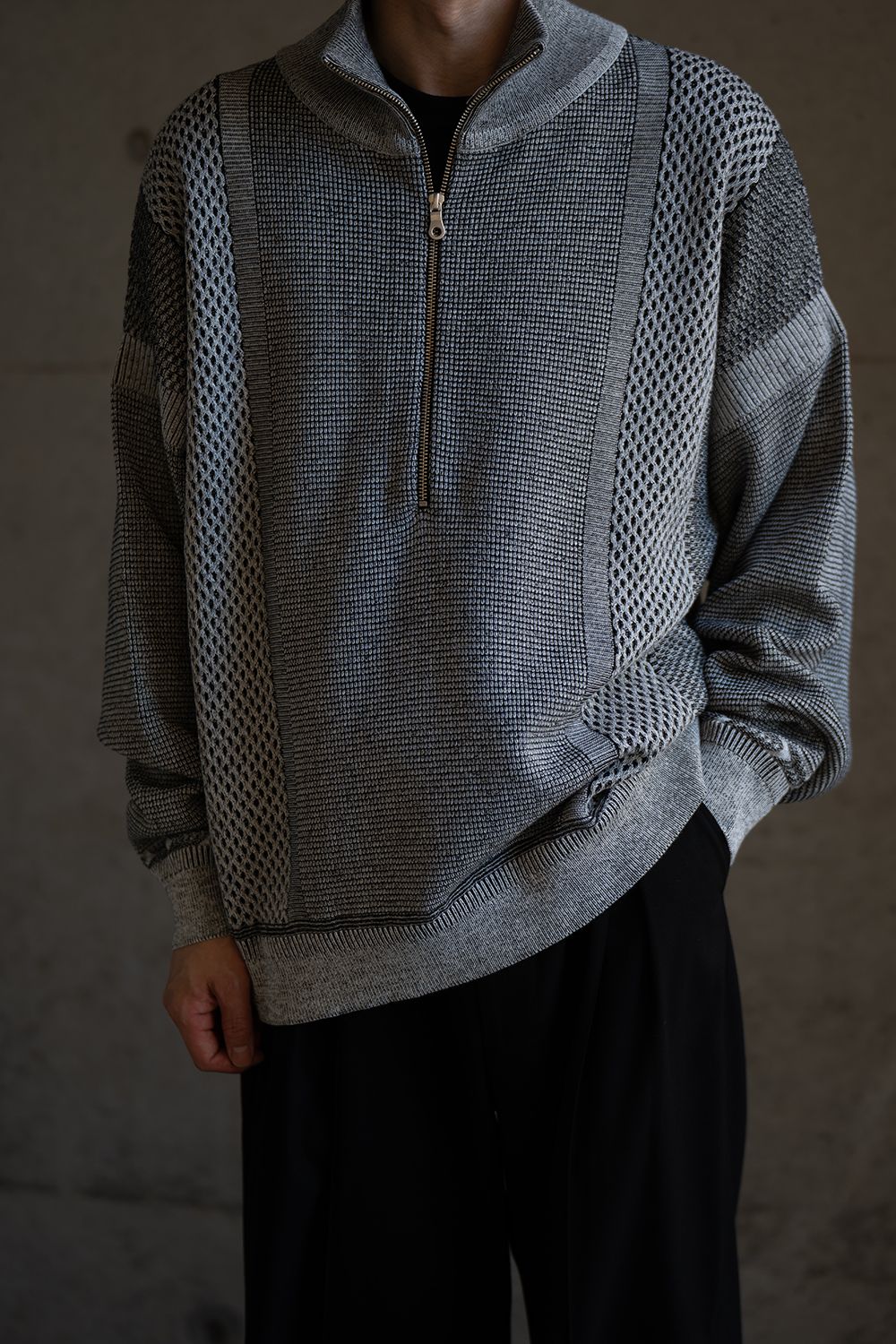 【26AW】Karita Half Zip Knit(MIX GRAY)