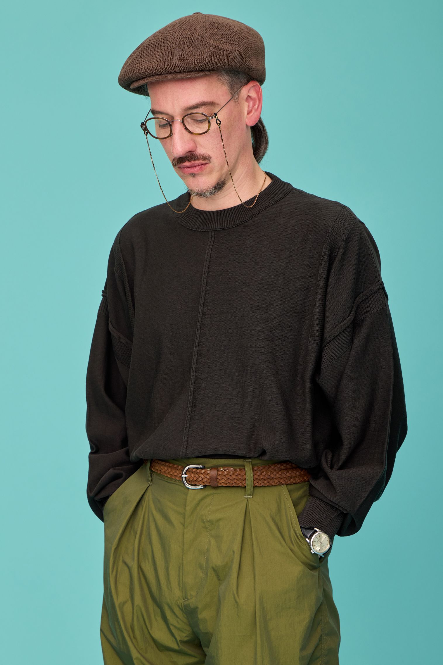 26SS YASHIKI Mebuki Knit ヤシキ DARK OLIVE YASHIKI - 【ラスト1点】【26SS】Mebuki Knit(DARK OLIVE) | Salty