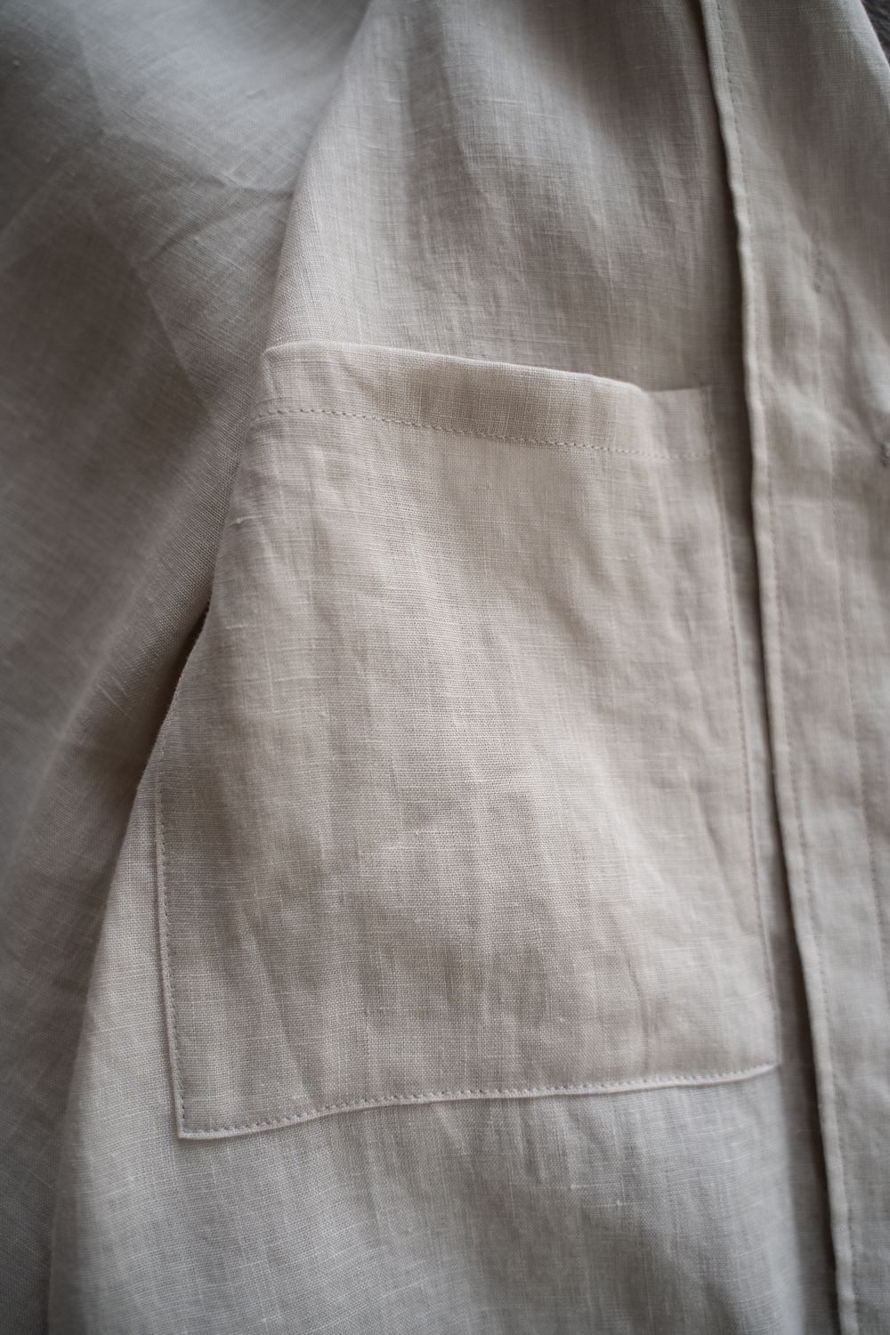 【26SS】リネンミニマルカバーオールジャケット(TAUPE)