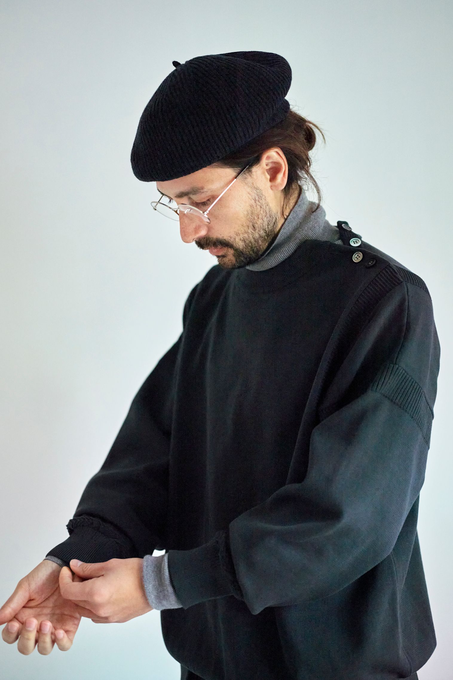 YASHIKI - 【ラスト1点】【22AW】Satoyuki Knit(OFF BLACK) | Salty