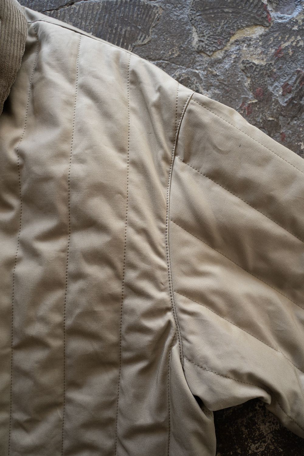 【25AW】コーデュロイ切り替えシンサレートキルティングブルゾン(BEIGE)