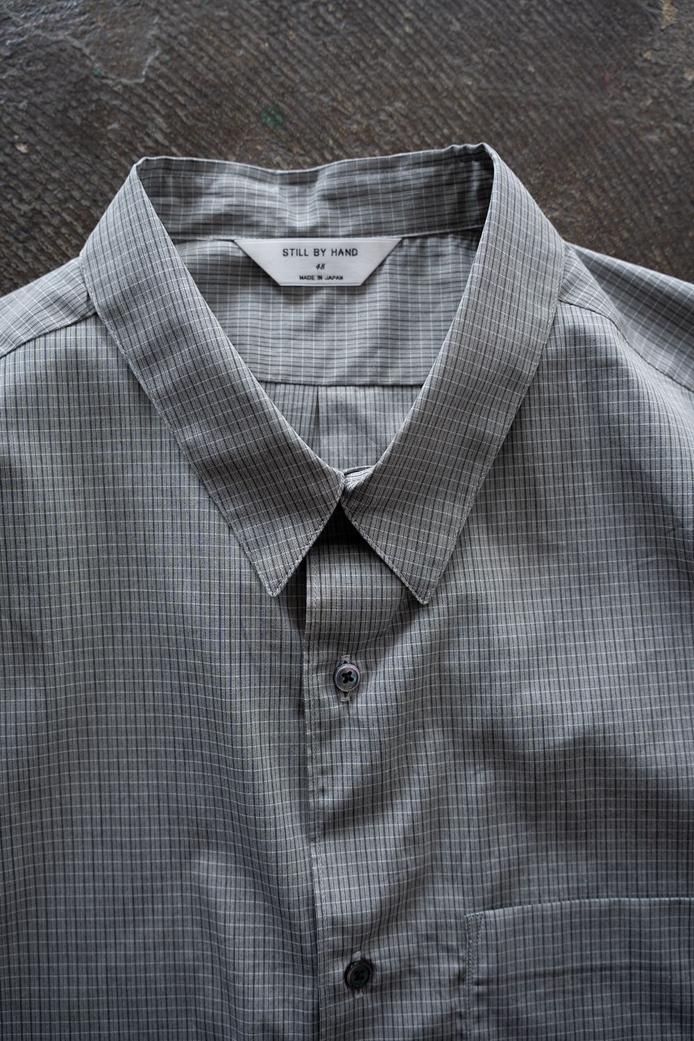 【26AW】ブロードレギュラーカラーシャツ(GRAY  CHECK)