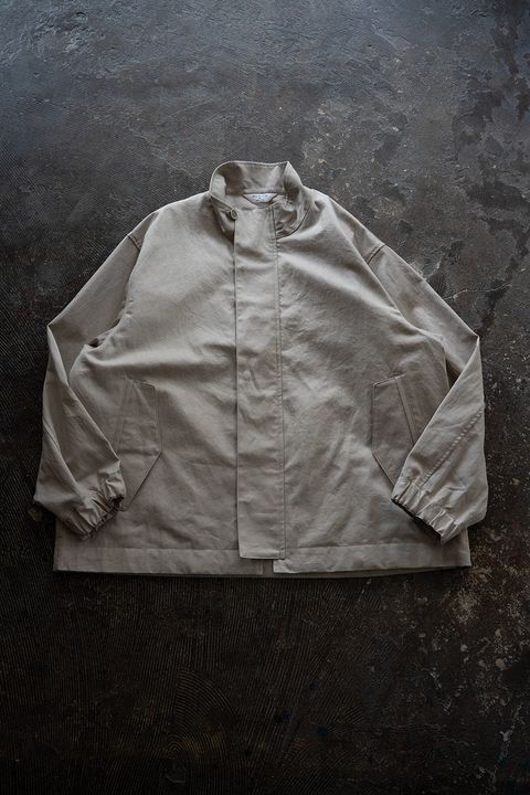 【26SS】コットン×リネンスタンドカラーブルゾン(TAUPE)