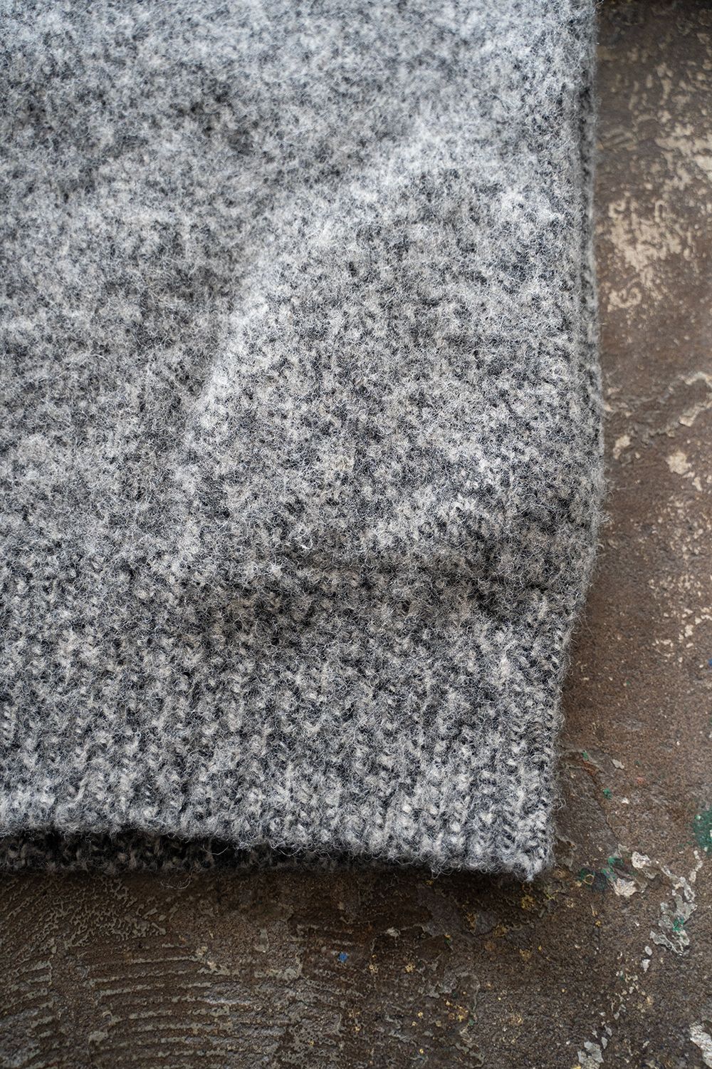 【ラスト1点】brushed yak/Shetland wool hoodie balaclava(BLACK MIX)