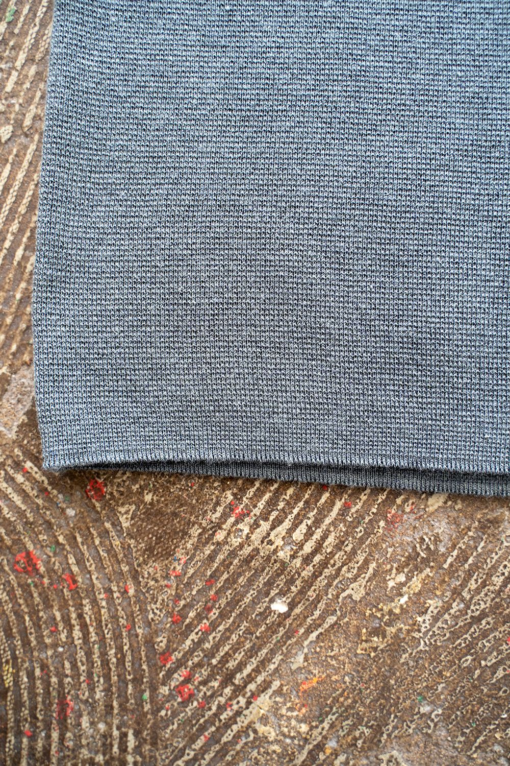 【ラスト1点】【22SS】コットンリネンシルク半袖ニットTee(BLUE GRAY)