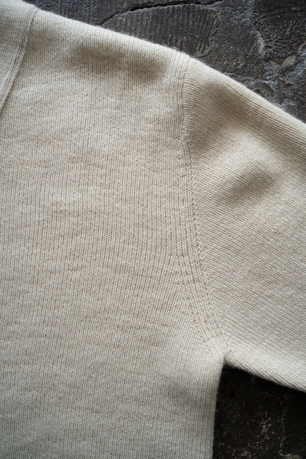 【ラスト1点】【24AW】アルパカ片畦編みカーディガン(IVORY)