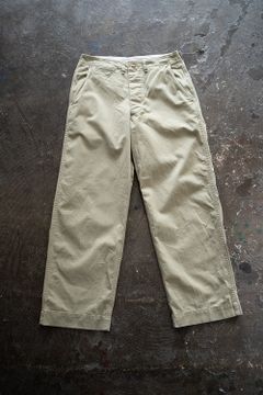 【ラスト1点】【22AW】スビンコットンウエポンチノパンツ(SAND BEIGE STONE BIO WASH)