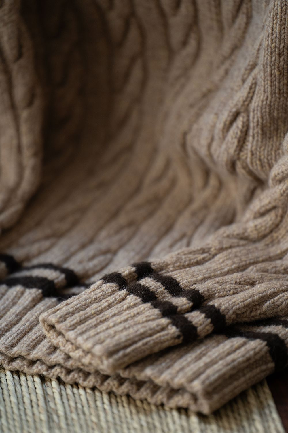 【ラスト1点】camel/cashmere HAND KNITTING cricket sweater(CAMEL)