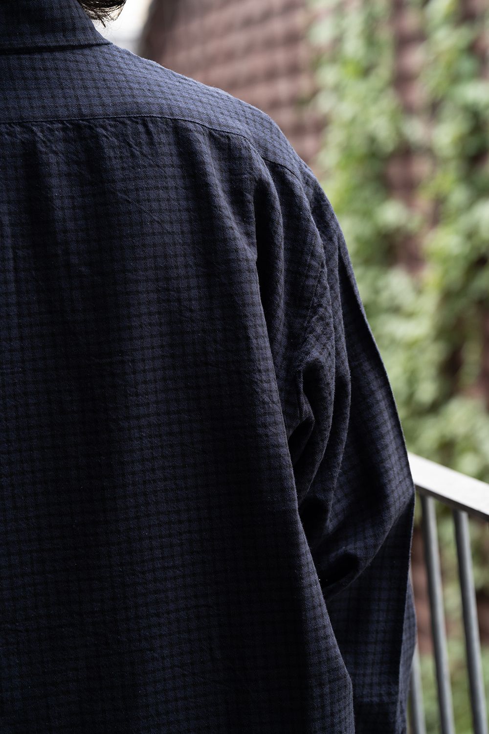 【ラスト1点】【25AW】Cotton Wool Silk Flannel Check Shirts(PURPLE×BLACK)