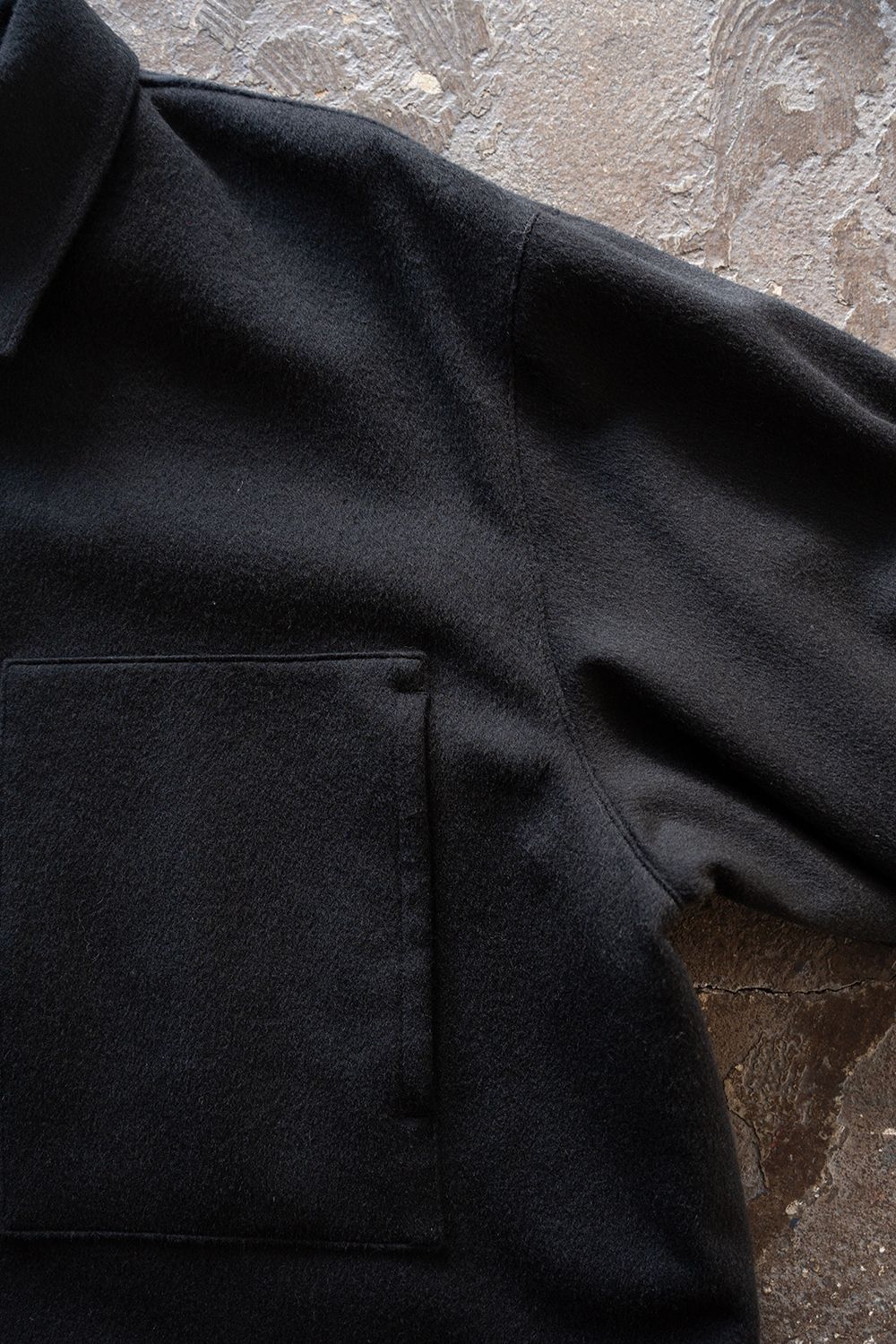 【26AW】ウールシャギーシャツブルゾン(BLACK)