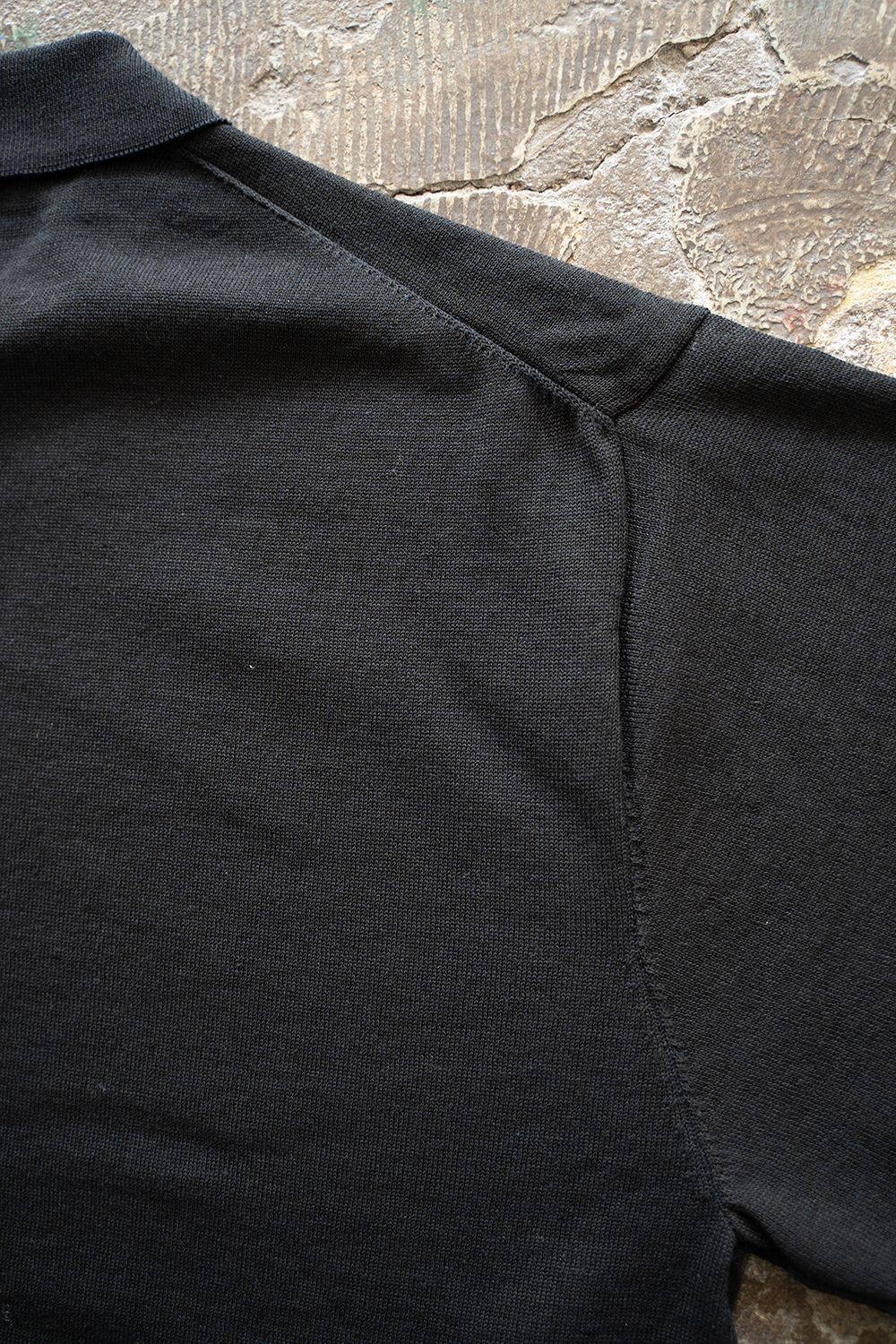 【ラスト1点】【24SS】綿×ポリエステル×リネン12Gニットカーディガン(BLACK NAVY)