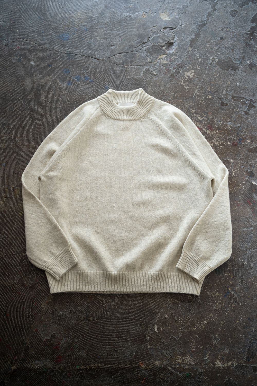 【25AW】モックネックメランジニット(MELANGE OATMEAL)