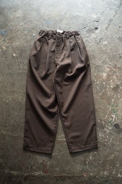 【25AW】モヘア混2タックイージーパンツ(DARK BROWN)