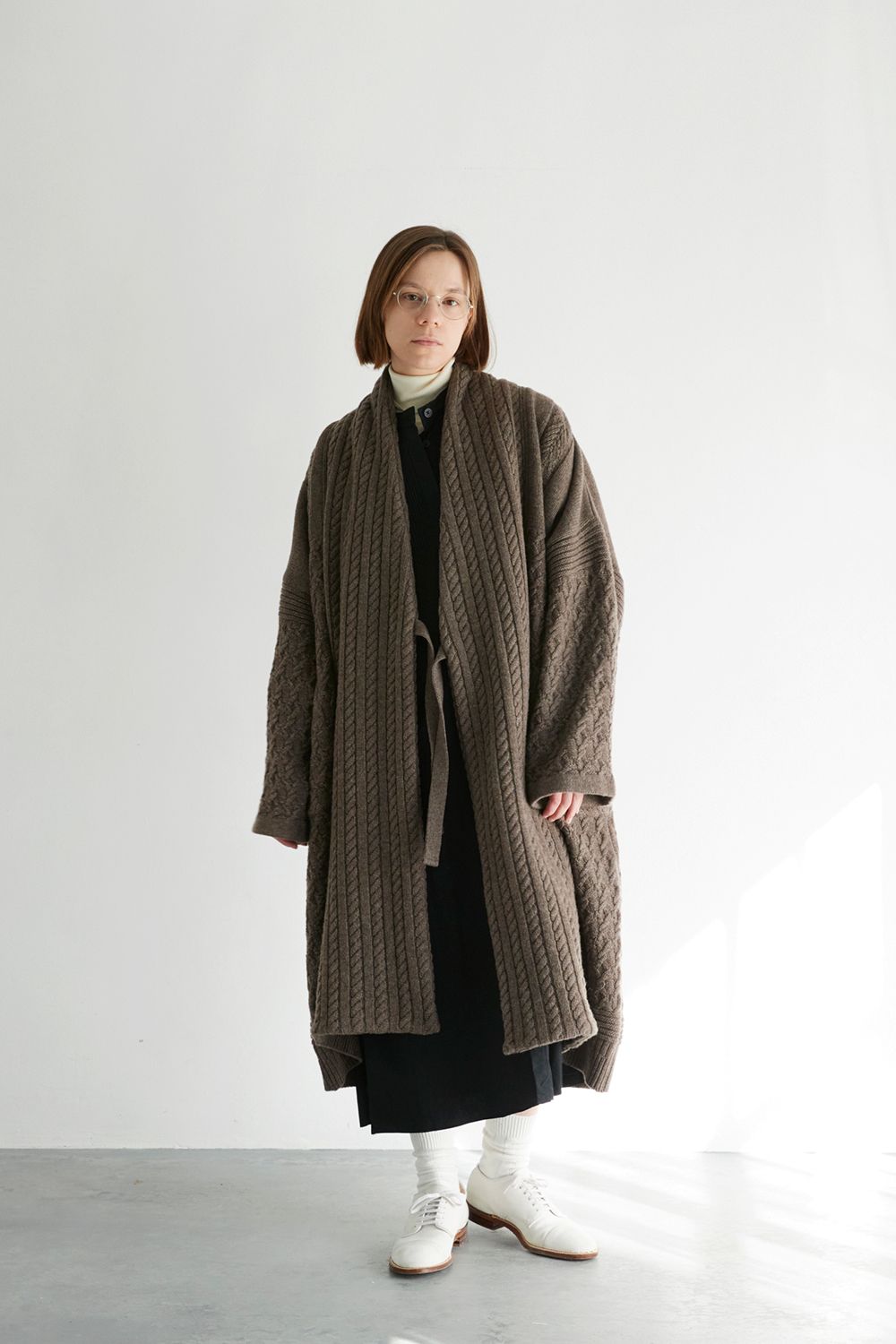 YASHIKI - Ginrei Knit Coat(MOCHA) | Salty