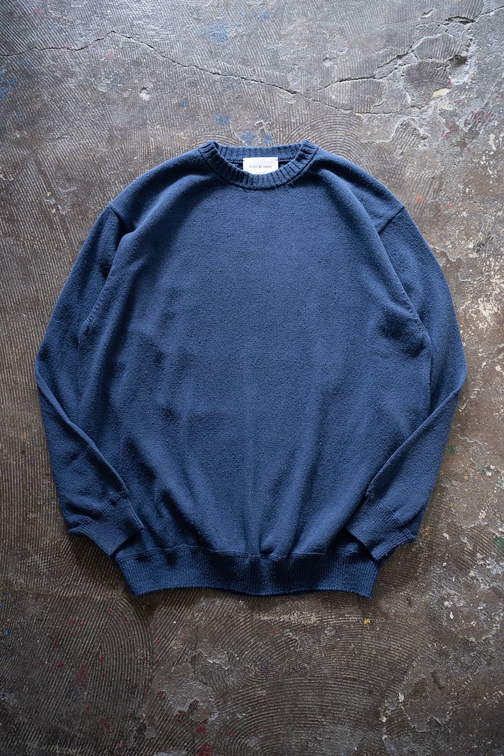 STILL BY HAND - 【ラスト1点】【23AW】シルククルーネックニット(BLUE