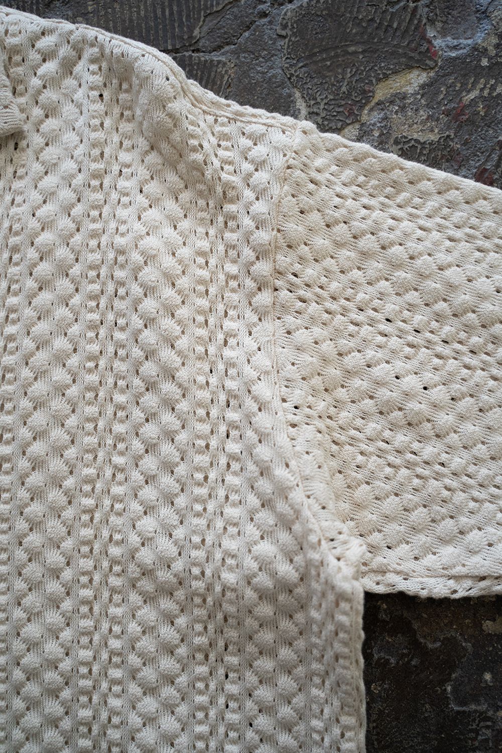 【ラスト1点】【24SS】Barfuss Knit H/S Shirt/バルファスニットハーフスリーブシャツ(WHITE)
