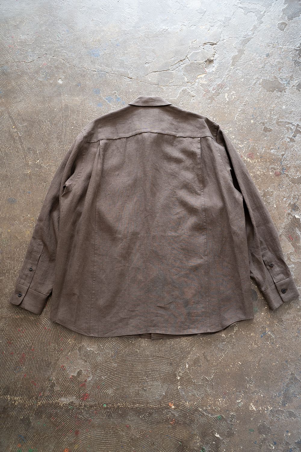 【ラスト1点】【22AW】リネンオックスシャツ(BROWN)