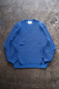 【ラスト1点】【23SS】擬麻コットンクルーネックニット(BLUE)