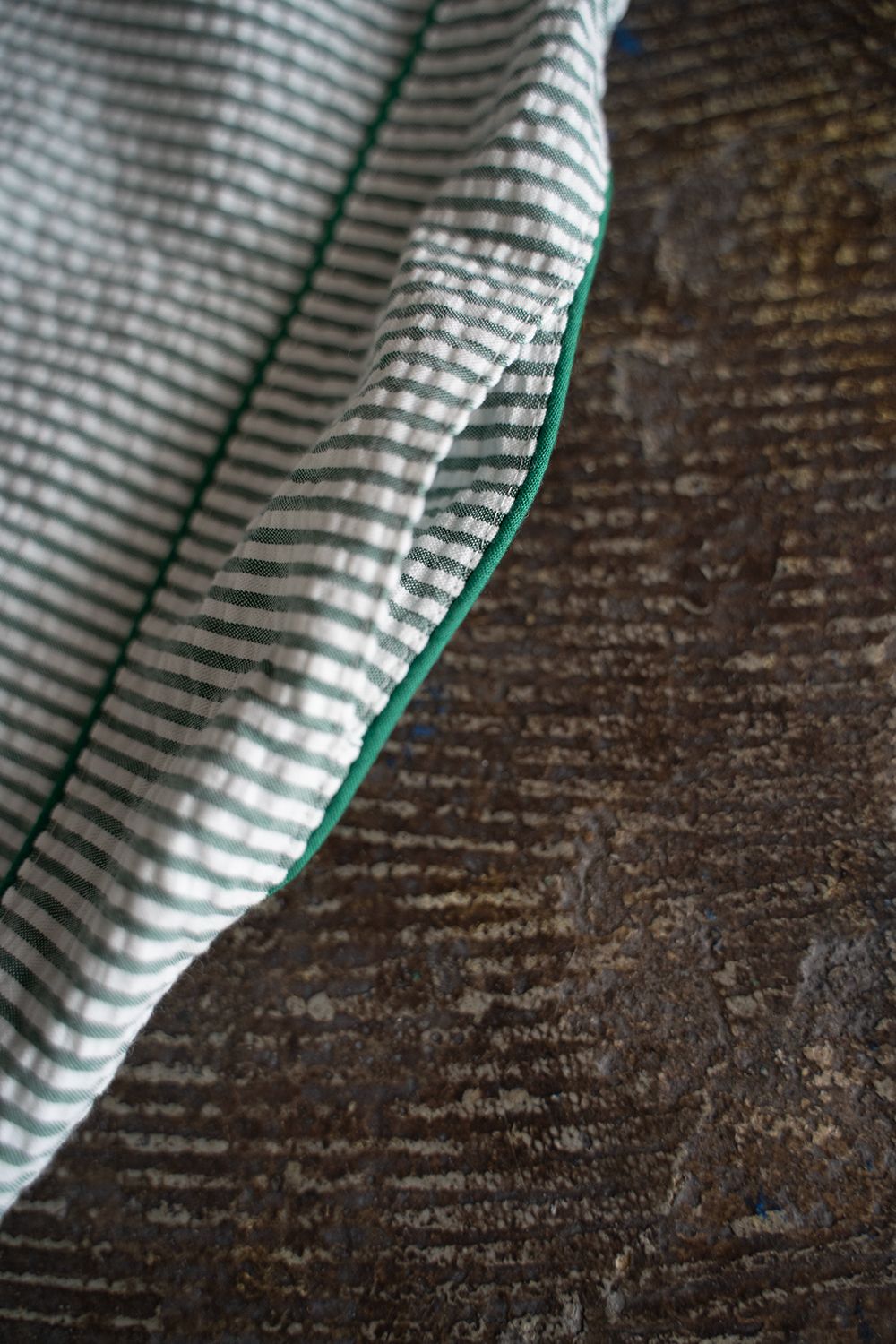 【ラスト1点】【25SS】"nite game"pajama(seersucker GREEN STRIPE)【ユニセックス】【セットアップ】