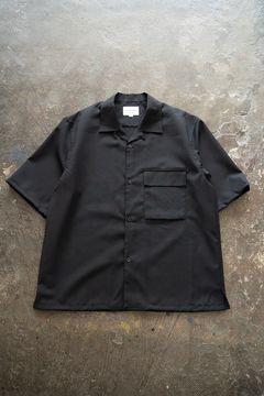 【ラスト1点】【24SS】ウール混オープンカラー半袖シャツ(BLACK)
