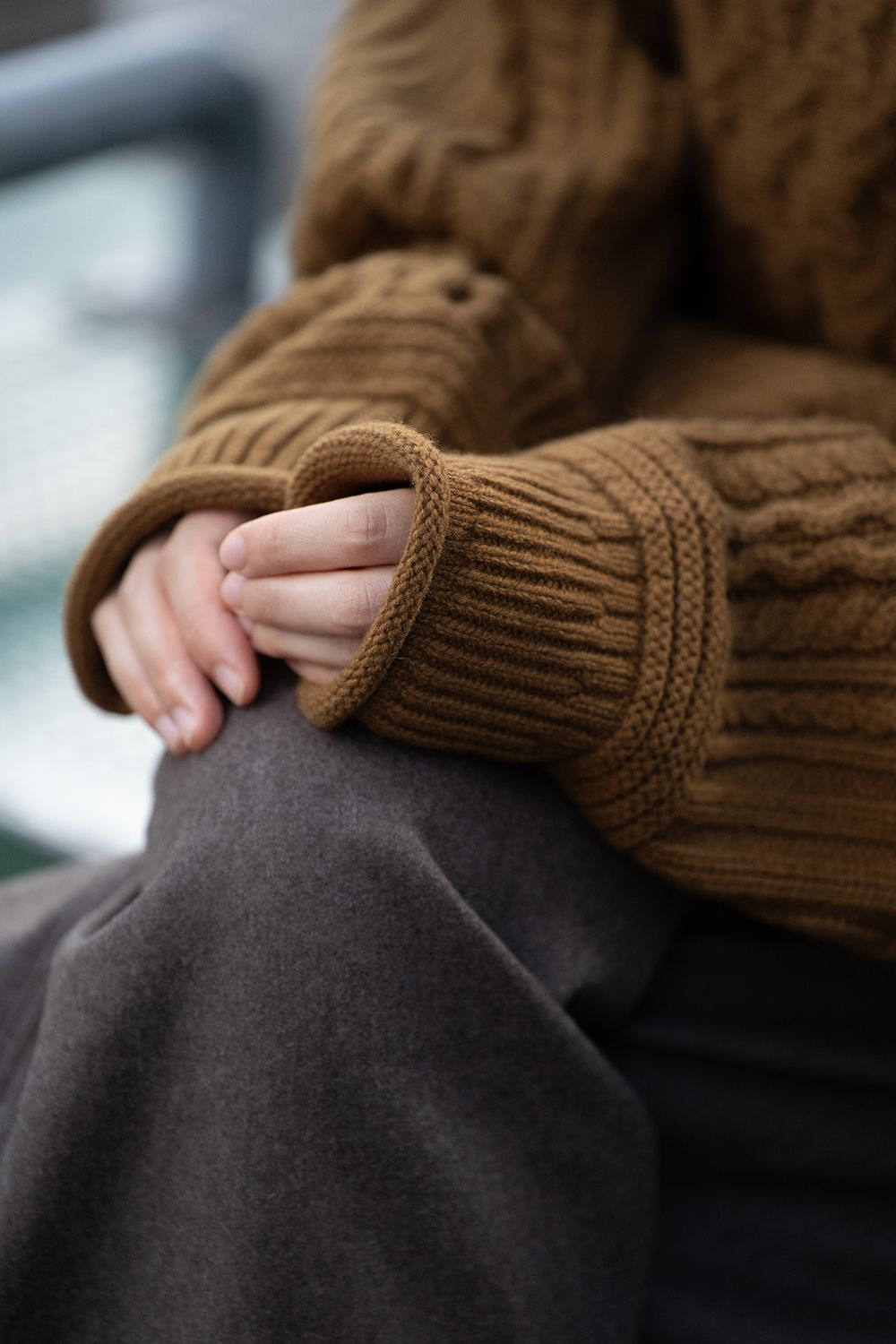 【ラスト1点】【23AW】Banka Curl High Neck Knit(OCHER)