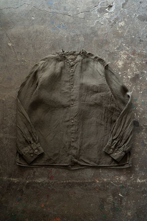 和紙大麻シャツ(蓬(濃))