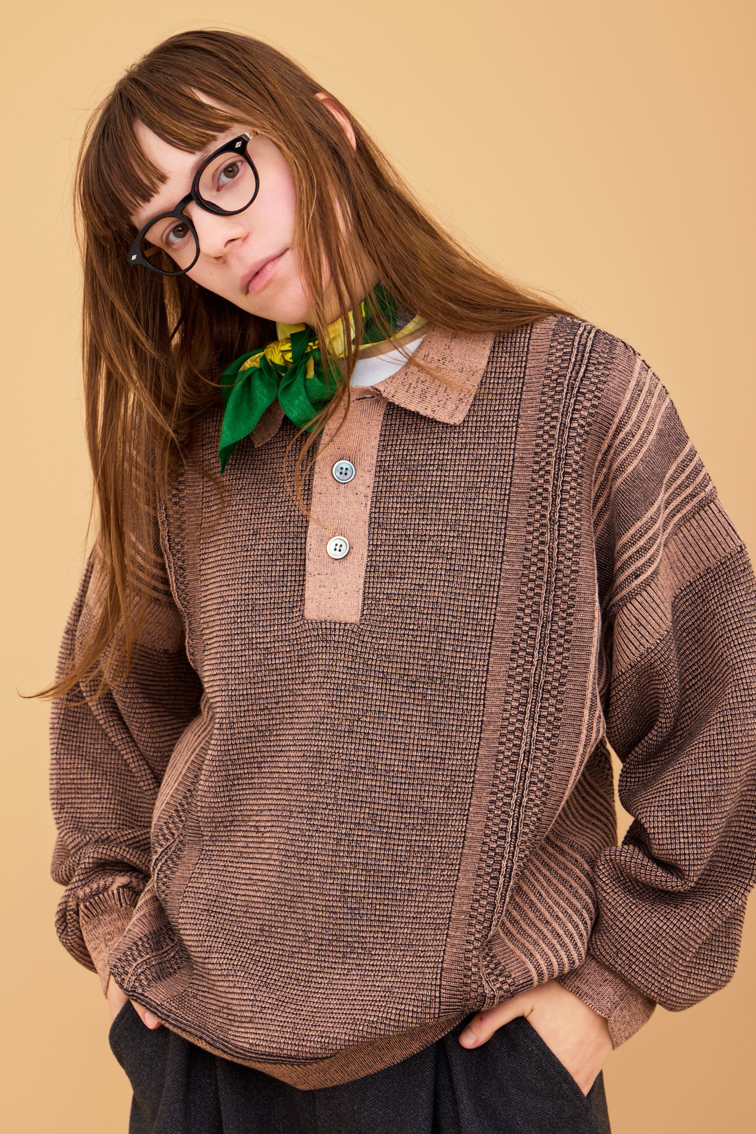 YASHIKI - 【26AW】Akisame Knit Polo(PINK) | Salty