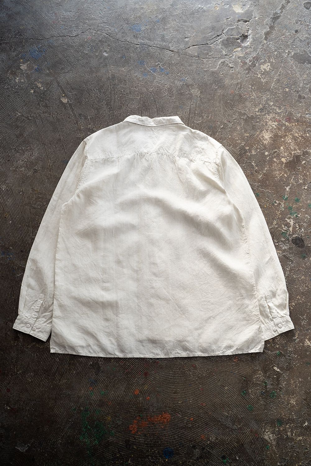大麻開襟シャツ 高密度(ベンガラ白)