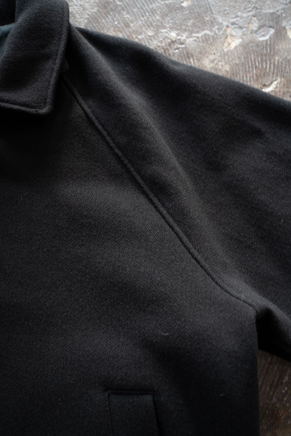 【ラスト1点】【24AW】ウールツイードステンカラーハーフコート(BLACK)