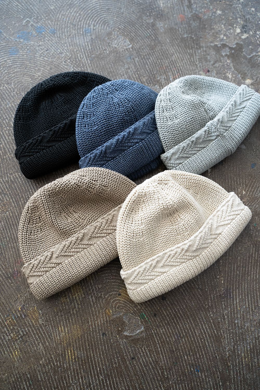 【23SS】Yagasuri Knit Cap(MOON GRAY)