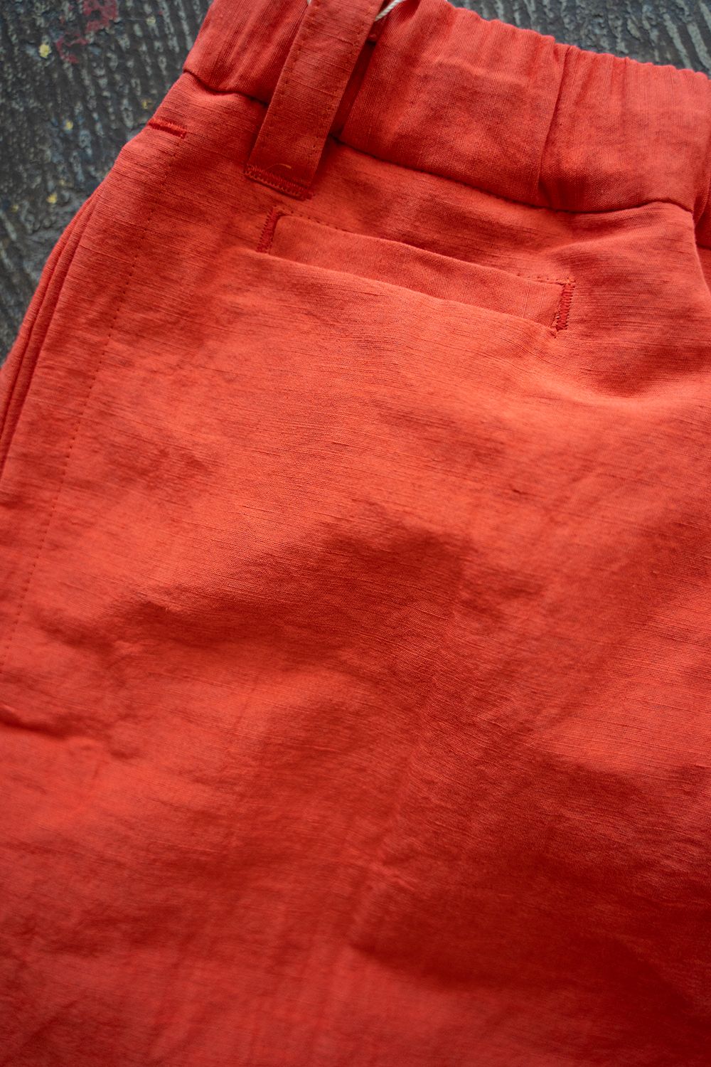 【25SS】"week s/s"pajama【セットアップ】(washed cotton linen ORANGE RED)