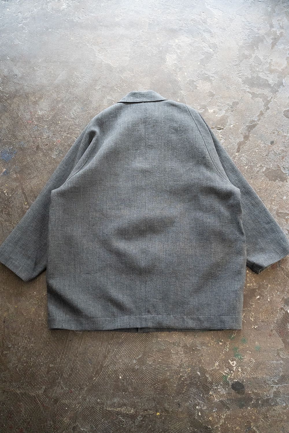 【ラスト1点】【23SS】リネン×シルクステンカラーハーフコート(SLATE GRAY)