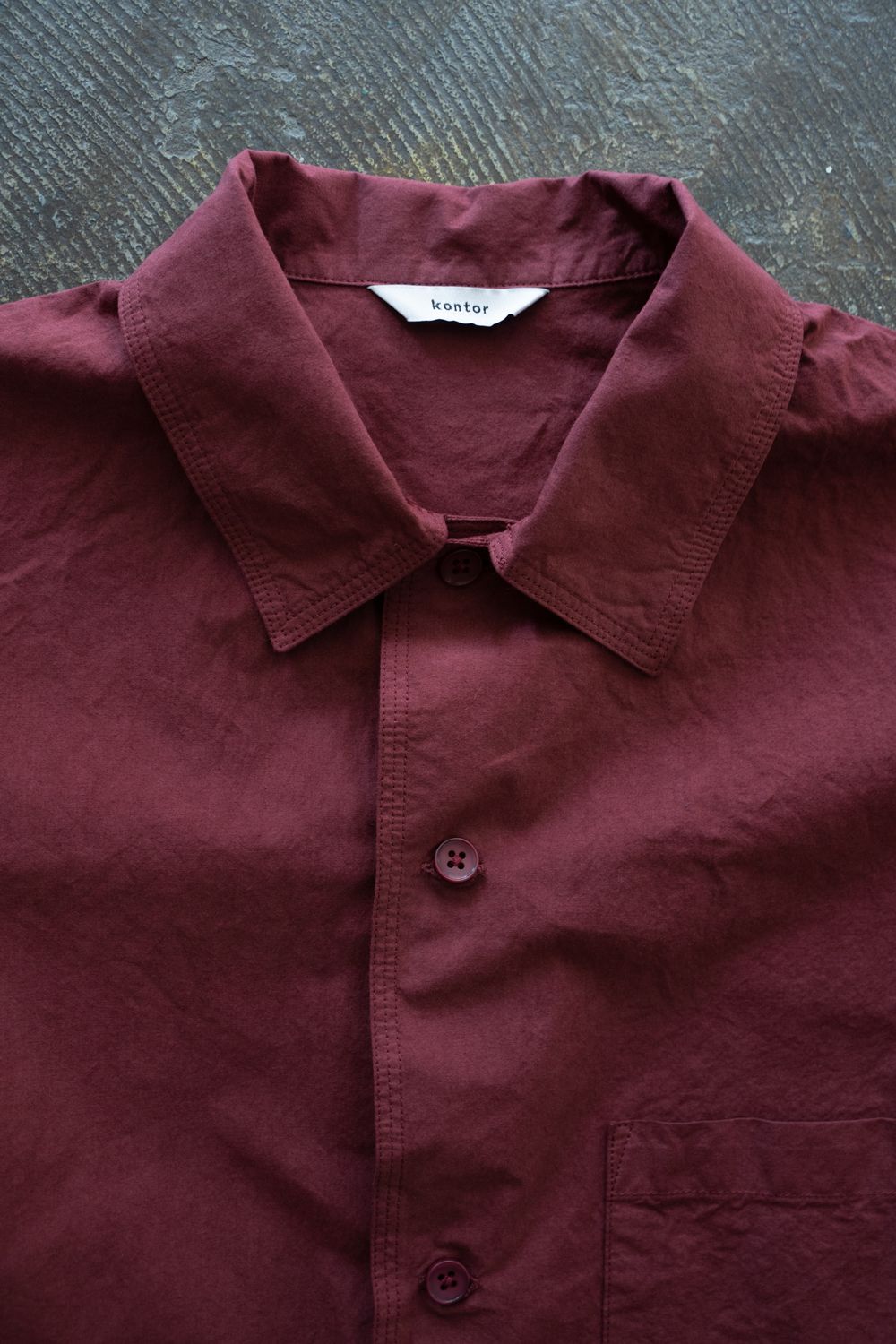 【ラスト1点】【25AW】ガーメントダイダンプシャツ(BORDEAUX)