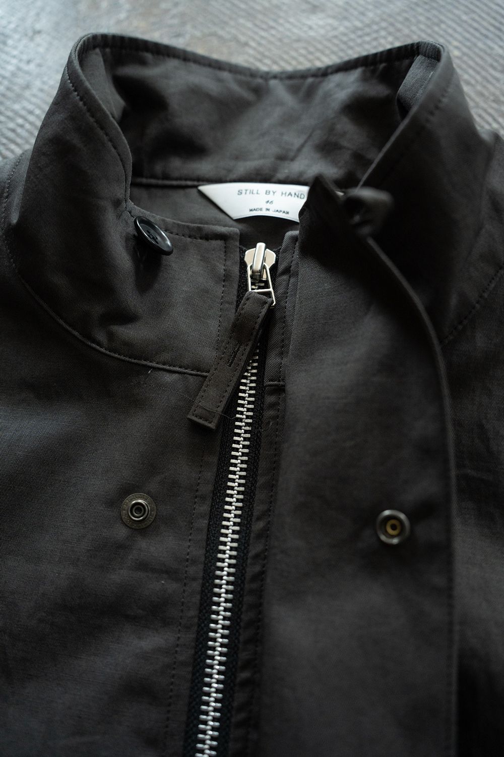 【26SS】コットン×リネンスタンドカラーブルゾン(CHARCOAL)