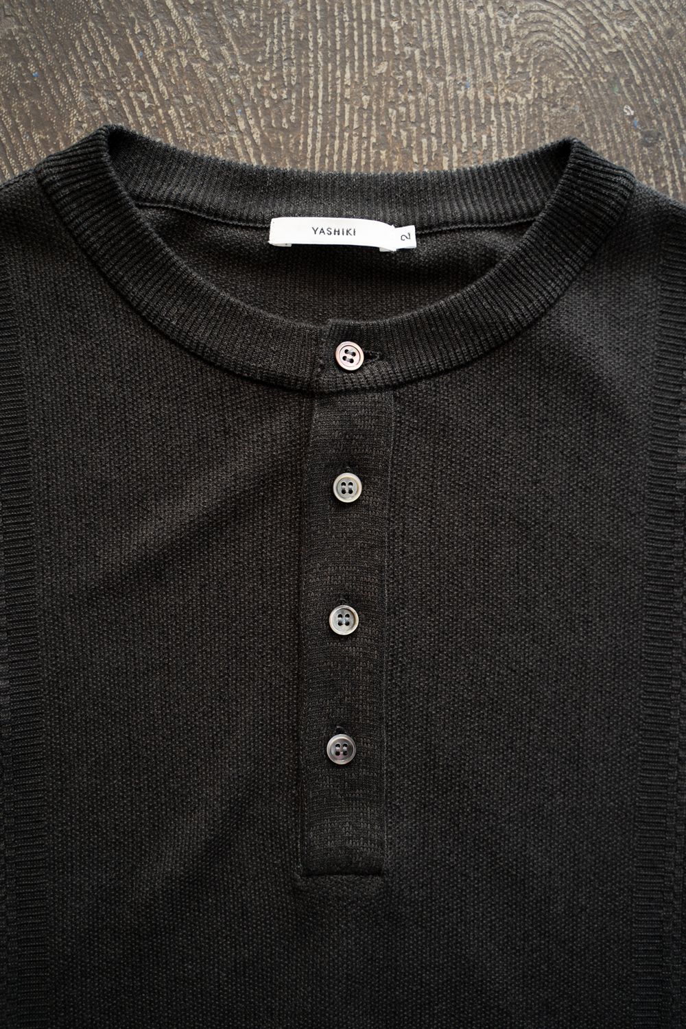 【26SS】Ryokufu Henley Knit(BLACK)