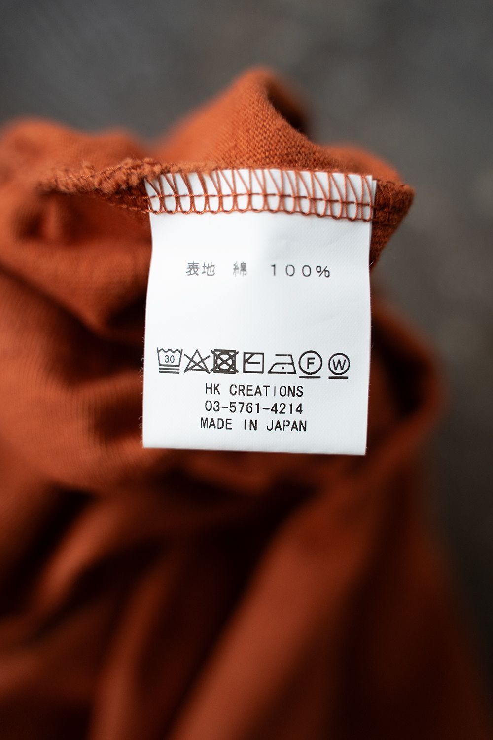 【ラスト1点】【24SS】Loopwheele Crew Neck T-Shirts(TERRA COTTA)