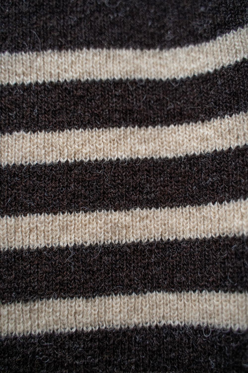 Hard twisted Shetlandwool GOB sweater(BROWN×IVORY)