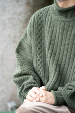 【ラスト1点】【22AW】Shizuku Curl High Neck Knit(MOSS GREEN)