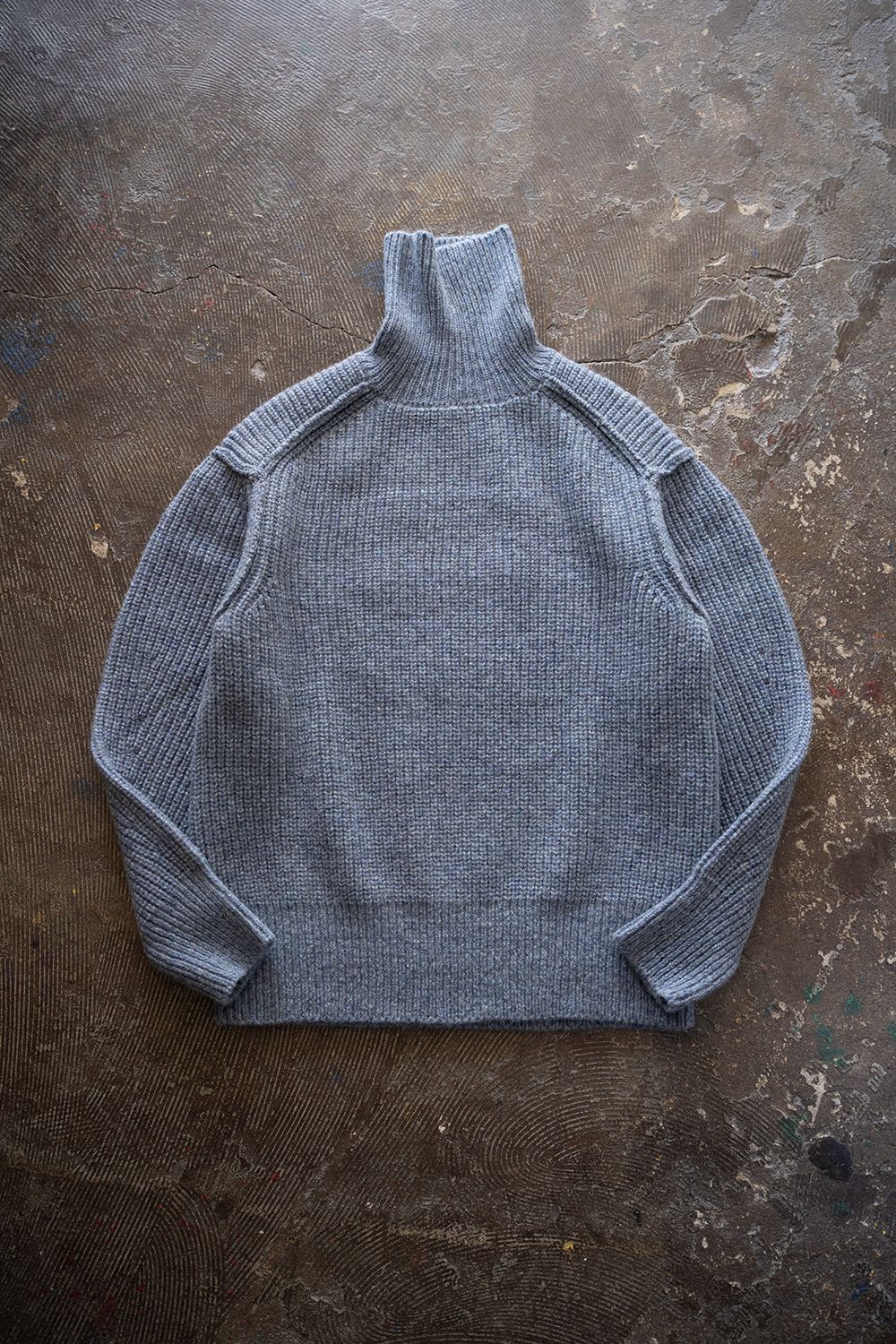 【ラスト1点】brushed yak/Shetland wool turtle neck sweater(LAVENDER)