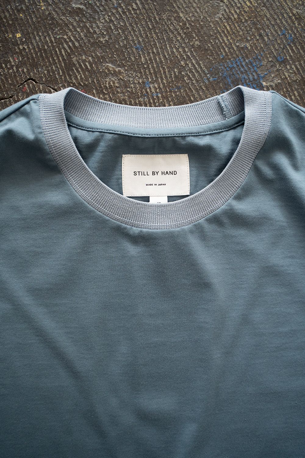 【25SS】オーバーサイズネックリブTシャツ(SMOKE BLUE)