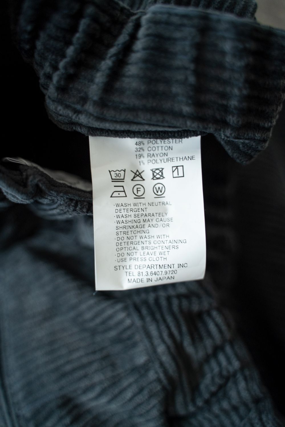 【26AW】綿×レーヨン5Wコーデュロイイージーパンツ(BLUE CHARCOAL)