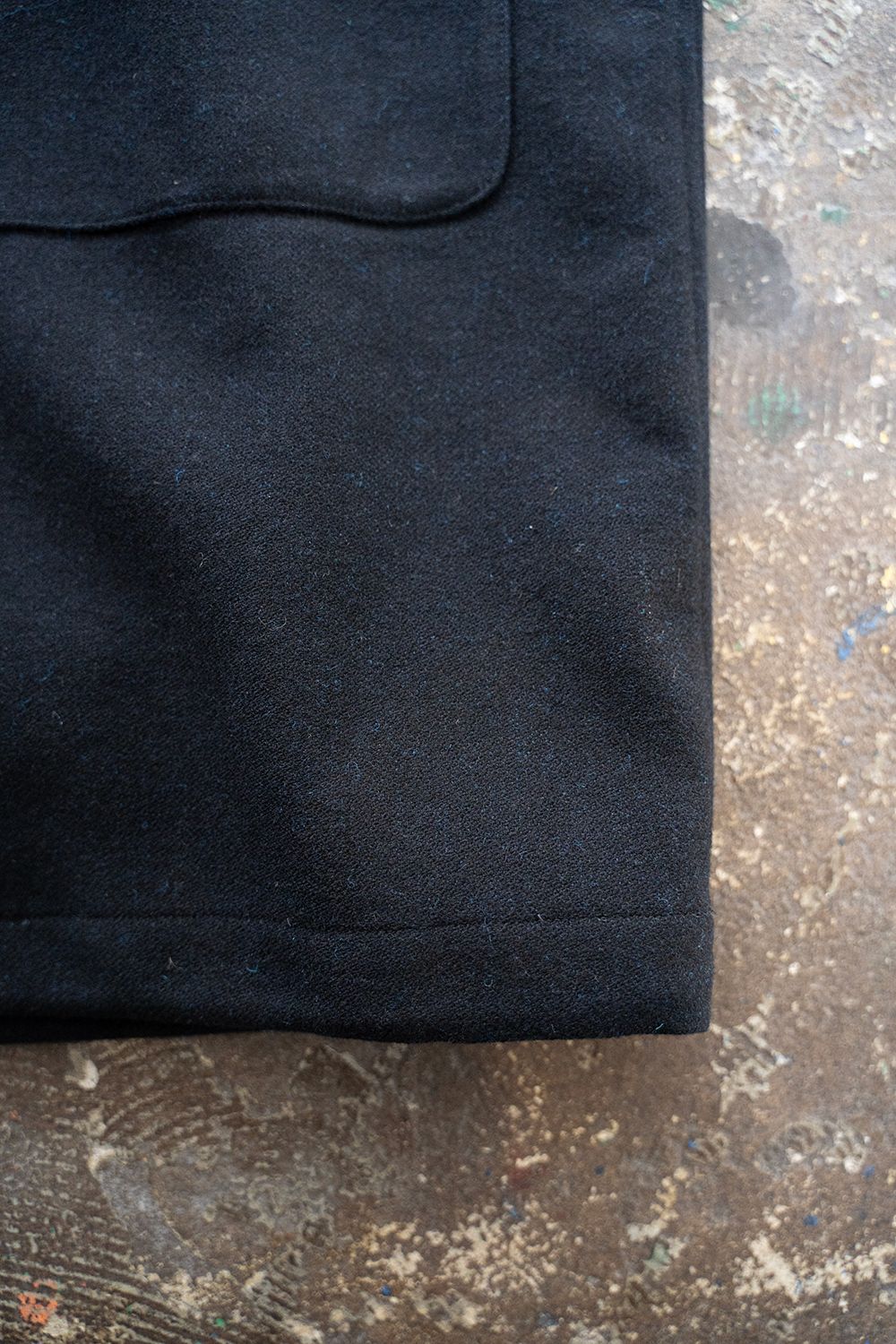 【ラスト1点】【25AW】ウール×ナイロンステンカラーコート(BLACK NAVY)