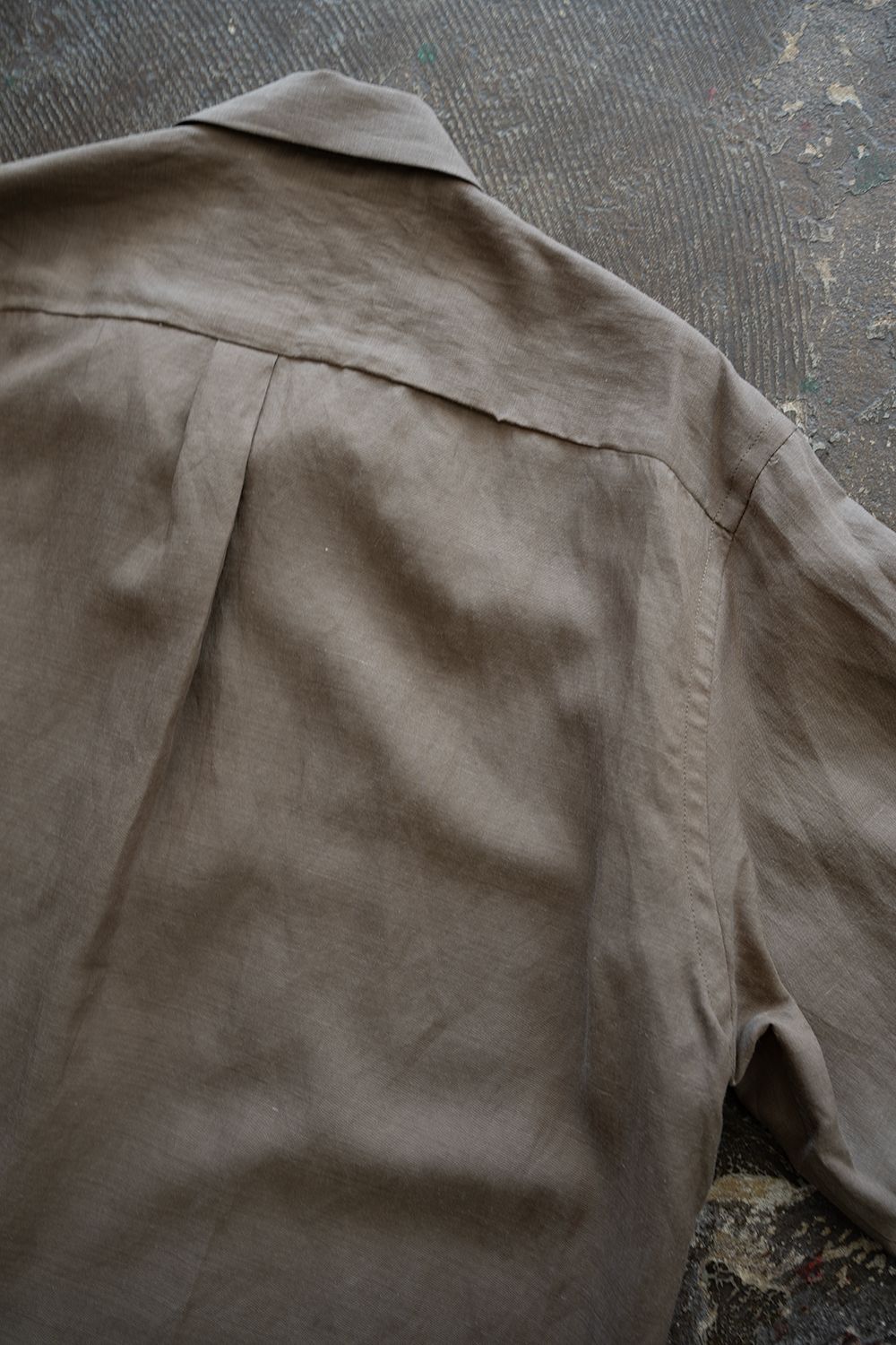 【26SS】セルロース×ラミーオープンカラーシャツ(MOCHA BEIGE)